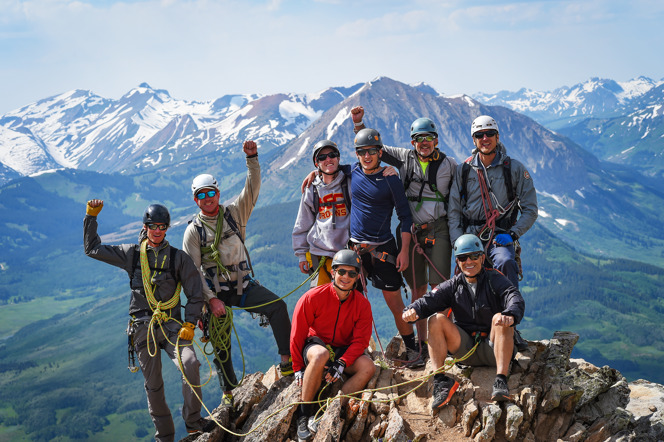 Group on corporate retreat in Colorado.